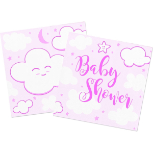 Babyshower servetten / meisje / Roze / 20 stuks